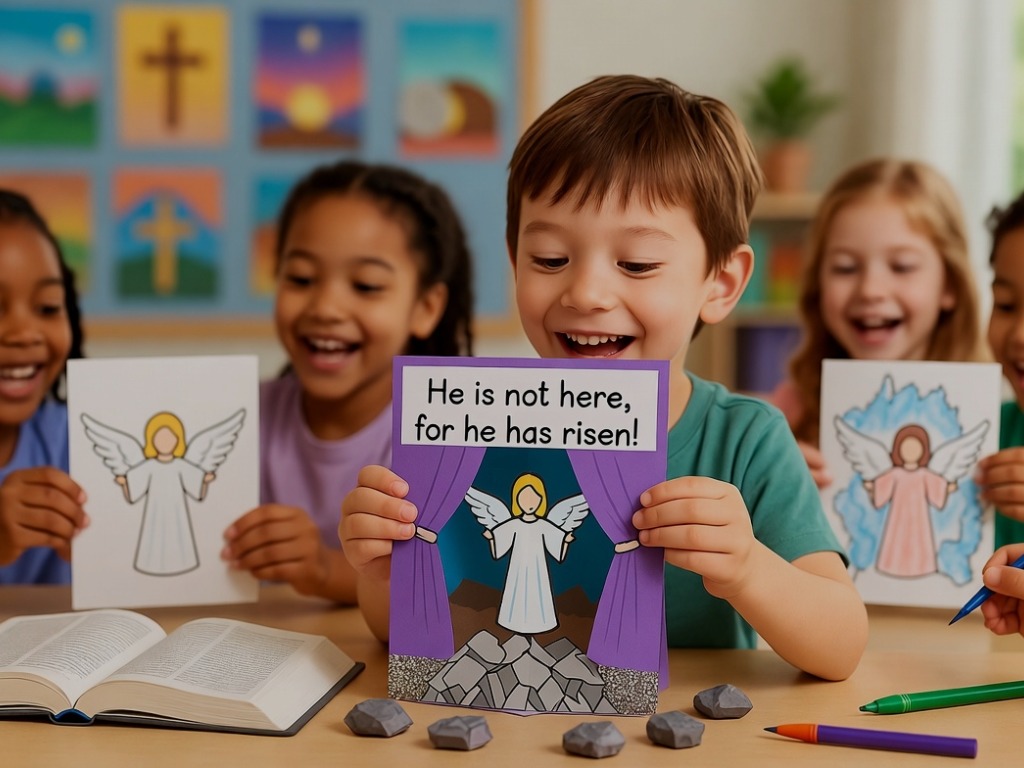 AI generated image of children doing a craft