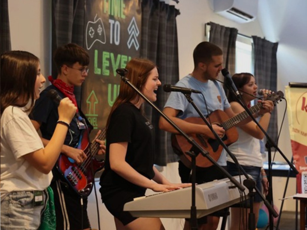 young people leading worship
