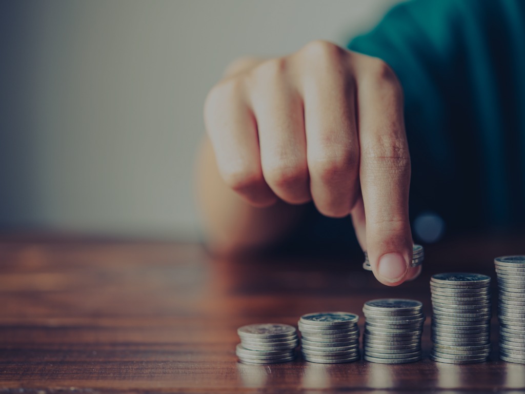 man counting money